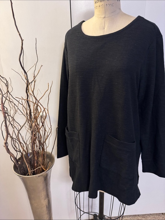 J. Jill Tops - J. Jill Black Long-Sleeve Pocket Tunic